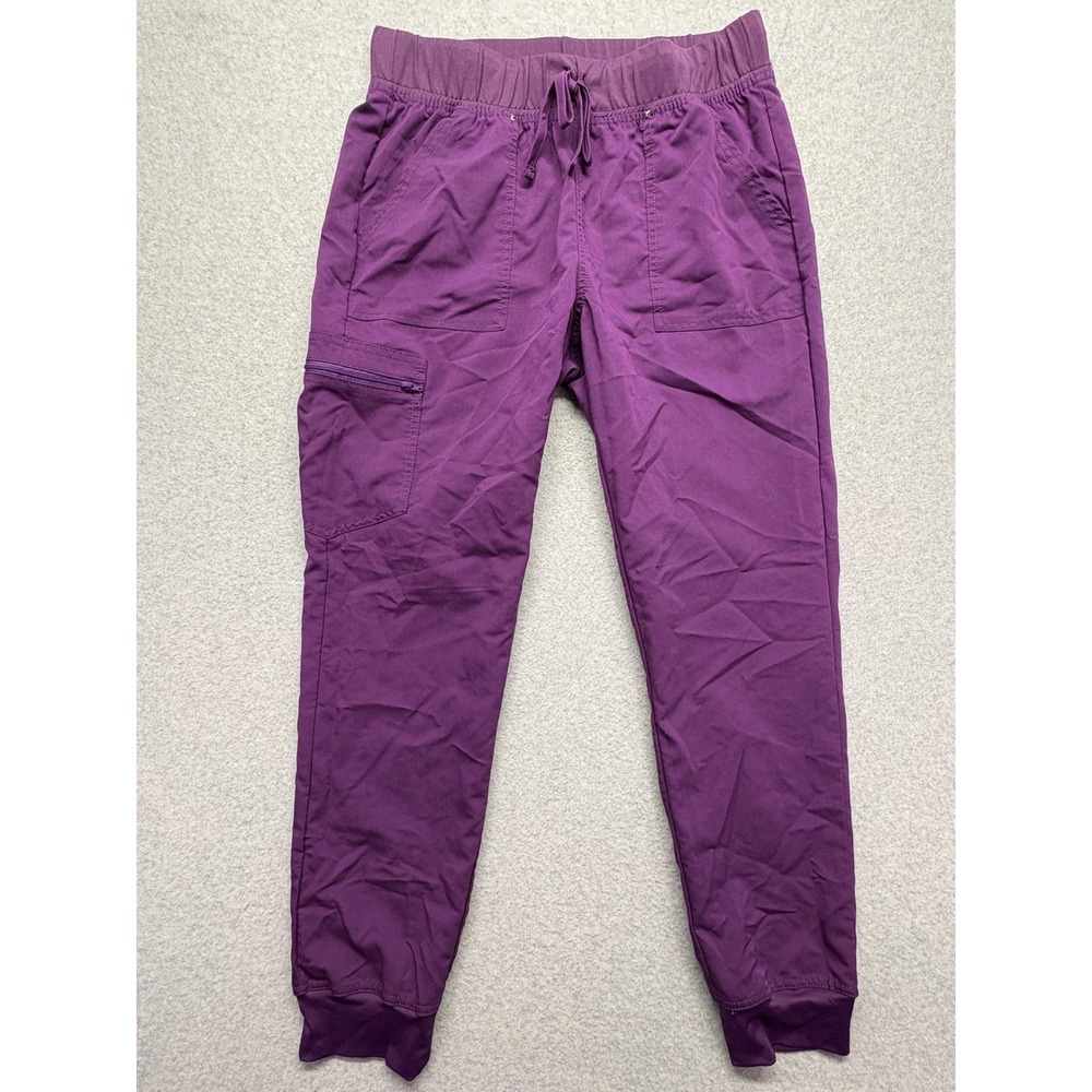 Scrubstar Womens Eggplant Purple Jogger Scrub Pants Size M WM12B104A Cargo